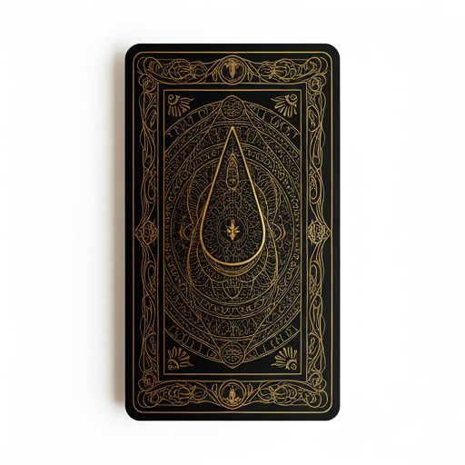 Golden ornate tarot card back design